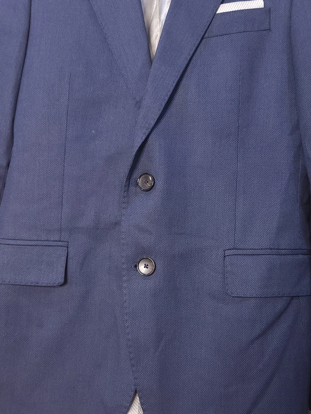ZARA MAN Slim Fit Suit – Blue Textured – Blazer & Pants Set – EU 50 / US 40 - Picture 10 of 14